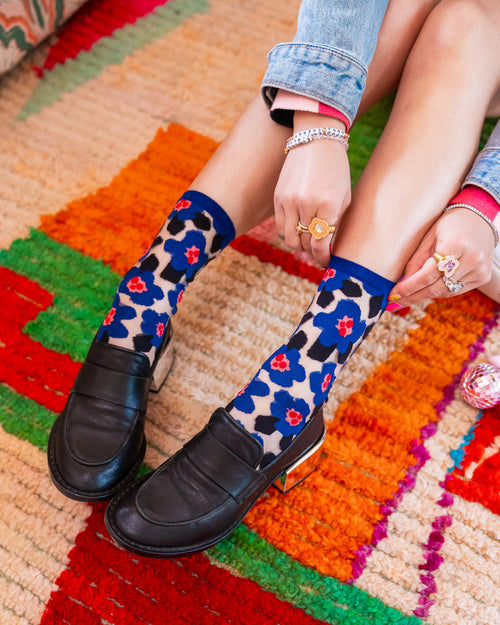 Sock Candy floral socks see through socks