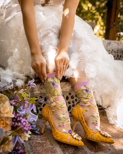 Sock Candy  shark tank socks  heart floral socks transparent socks wedding socks bridal socks