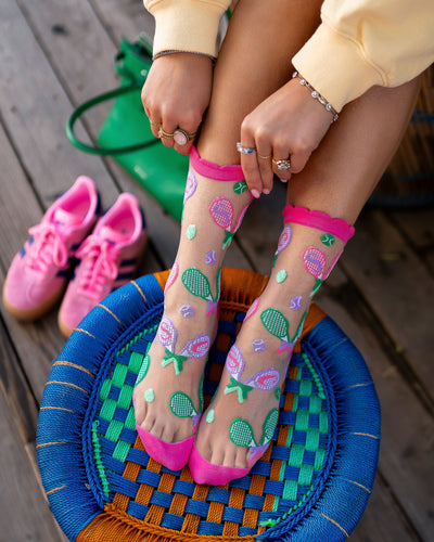 Sock candy tenniscore ruffle sheer socks tennis fashion socks