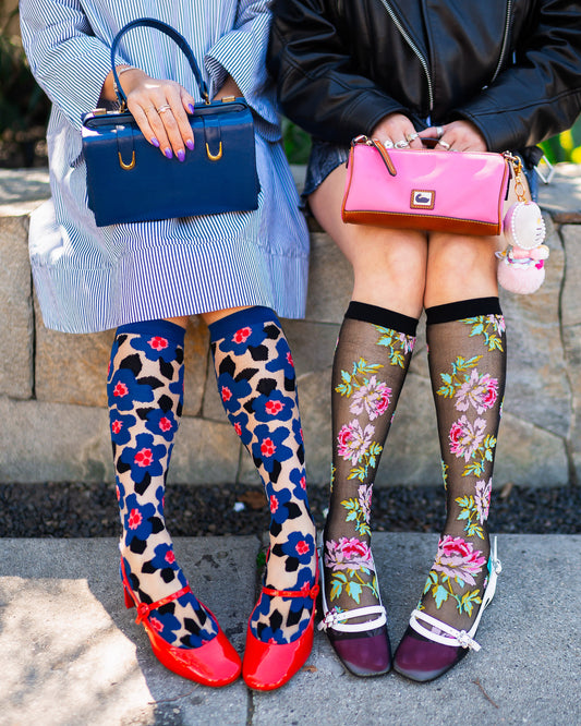 Sock candy floral knee high sheer socks bundle knee high socks and heels