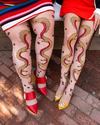 Sock candy dragon tights sheer patterned tights womens plus size tights